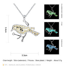 N012 Glowing In Dark luminous Pendant Necklace Popular Silver Noctilucent Bird Chain Necklace Fluorescent ELY