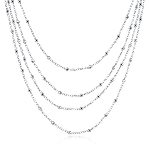 N751 Popular Chain Necklace Jewelry Chokers Silver Jewelry Women Global Light Bead Necklace 1STL ELY