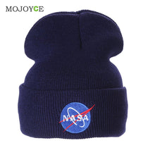 NASA Cap Casual Hip Hop Hats Men Women Knitted Wool Skullies Beanie Warm Hat for Women Soft Beanie Gorro Cap ELY