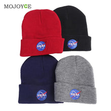 NASA Cap Casual Hip Hop Hats Men Women Knitted Wool Skullies Beanie Warm Hat for Women Soft Beanie Gorro Cap ELY