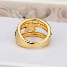 18k gold plated rings insets black flower anel masculino joyas 538 ELY