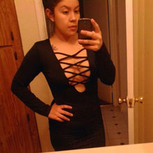 Sexy Women Long Sleeve Short Deep V neck Sexy Body Bodycon Jumpsuit 1STL ELY