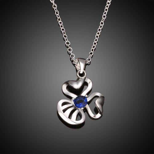 silver necklaces clover flowers colares bijoux women FSPN 1 ELY