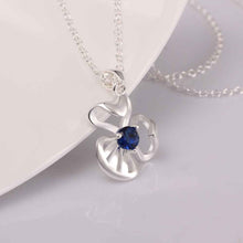silver necklaces clover flowers colares bijoux women FSPN 1 ELY
