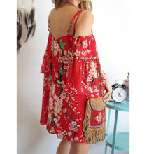 National Flavor Women Dress Sexy Off Shoulder Strap Vestidos Beach Casual Mini Floral Party Dress vestido de festa Dress ELY