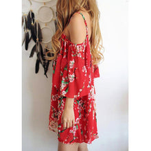 National Flavor Women Dress Sexy Off Shoulder Strap Vestidos Beach Casual Mini Floral Party Dress vestido de festa Dress ELY