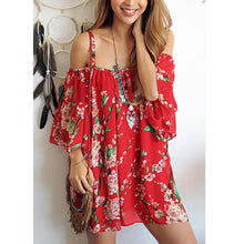 National Flavor Women Dress Sexy Off Shoulder Strap Vestidos Beach Casual Mini Floral Party Dress vestido de festa Dress ELY