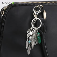 Natural Opal Stone Dreamcatcher Keyring Agate Car Bag Dream Catcher Keychain Jewelry ELY