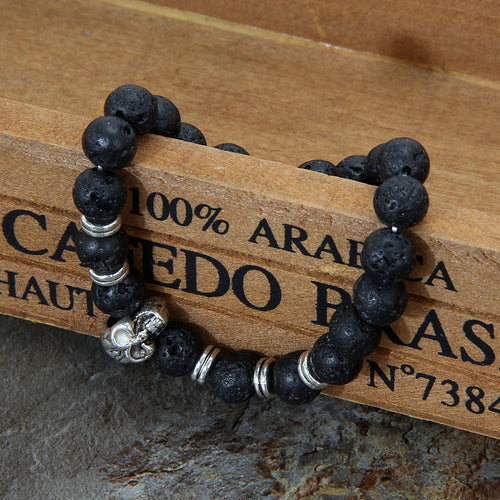 Natural Stone Bead Bracelets Women Men Lava Bracelet Jewelry 1STL ELY