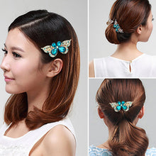 Beautiful Love Blue Butterfly Crystal Hairpin Alloy Tiara Wedding Hair Accessories Hair Jewelry 1STL ELY