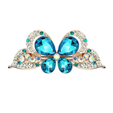 Beautiful Love Blue Butterfly Crystal Hairpin Alloy Tiara Wedding Hair Accessories Hair Jewelry 1STL ELY