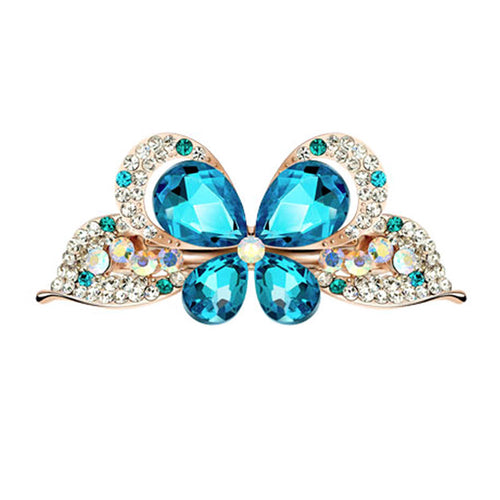 Beautiful Love Blue Butterfly Crystal Hairpin Alloy Tiara Wedding Hair Accessories Hair Jewelry 1STL ELY