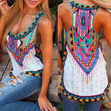 Women Vest Sleeveless Tops Casual Printing Tank Top Womens Clothing Chiffon Shirt S M L XL ELY