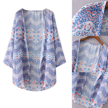 Printed 3/4 Sleeve Chiffon Kimono Blouse Cardigan Blusas Women Blouses Plus Size Blusa Feminino Shirt Women 1STL ELY