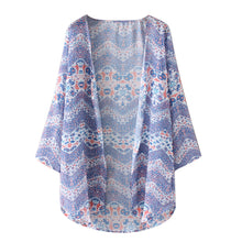 Printed 3/4 Sleeve Chiffon Kimono Blouse Cardigan Blusas Women Blouses Plus Size Blusa Feminino Shirt Women 1STL ELY