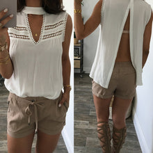Style Women Blouse Tops Sexy Halter Sleeveless Kawaii Women Shirt Blusas Blusa Feminino Crochet 1STL ELY