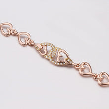 18K Gold Plated Bracelet Rose Gold Nickle-Free Tin Alloy Rhinestone Crystal Jewerly Bracelet SMTPB 36 ELY