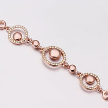 18K Gold Plated Bracelet Rose Gold Nickle-Free Tin Alloy Rhinestone Crystal Jewerly Bracelet SMTPB 43 ELY