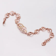 18K Gold Plated Bracelet Rose Gold Nickle-Free Tin Alloy Rhinestone Crystal Jewerly Bracelet SMTPB 36 ELY