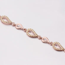 18K Gold Plated Bracelet Rose Gold Nickle-Free Tin Alloy Rhinestone Crystal Jewerly Bracelet SMTPB 42 ELY