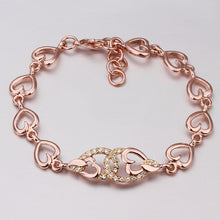 18K Gold Plated Bracelet Rose Gold Nickle-Free Tin Alloy Rhinestone Crystal Jewerly Bracelet SMTPB 36 ELY