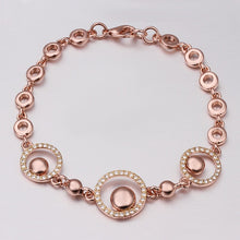 18K Gold Plated Bracelet Rose Gold Nickle-Free Tin Alloy Rhinestone Crystal Jewerly Bracelet SMTPB 43 ELY