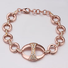 18K Gold Plated Bracelet Rose Gold Nickle-Free Tin Alloy Rhinestone Crystal Jewerly Bracelet SMTPB 46 ELY