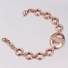 18K Gold Plated Bracelet Rose Gold Nickle-Free Tin Alloy Rhinestone Crystal Jewerly Bracelet SMTPB 46 ELY