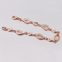 18K Gold Plated Bracelet Rose Gold Nickle-Free Tin Alloy Rhinestone Crystal Jewerly Bracelet SMTPB 42 ELY