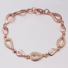 18K Gold Plated Bracelet Rose Gold Nickle-Free Tin Alloy Rhinestone Crystal Jewerly Bracelet SMTPB 42 ELY