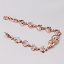 18K Gold Plated Bracelet Rose Gold Nickle-Free Tin Alloy Rhinestone Crystal Jewerly Bracelet SMTPB 36 ELY