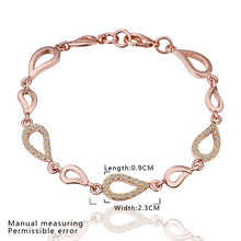 18K Gold Plated Bracelet Rose Gold Nickle-Free Tin Alloy Rhinestone Crystal Jewerly Bracelet SMTPB 42 ELY