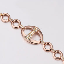 18K Gold Plated Bracelet Rose Gold Nickle-Free Tin Alloy Rhinestone Crystal Jewerly Bracelet SMTPB 46 ELY