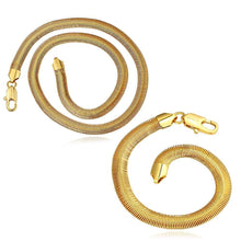 18K Gold Plating jewelry sets gold plated snake chain necklace+bracelet Gift for her SMTPS4 6 ELY