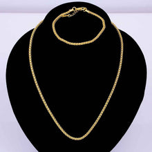 18k gold plated jewelry set choker chain necklace+bracelet Costume Jewellery SMTPS414 ELY