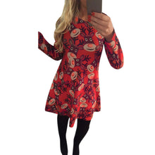 Women Christmas Special Long Sleeve Waisted A-Line Party Dress Strapless Lovely Dress 1STL ELY