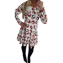 Women Christmas Special Long Sleeve Waisted A-Line Party Dress Strapless Lovely Dress 1STL ELY