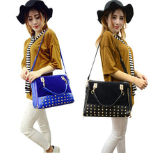 Europe Womens Vintage Zipper Studded Single Shoulder Bags Handbags 1STL ELY