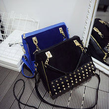 Europe Womens Vintage Zipper Studded Single Shoulder Bags Handbags 1STL ELY