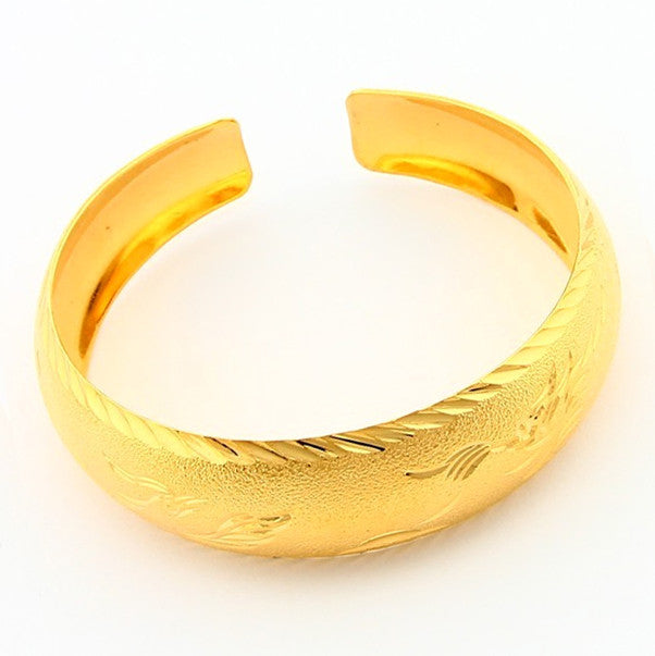 24K GP Gold Plated Mens Jewelry Bangle Yellow Gold Golden Bracelet Bangle YHDB 2 ELY