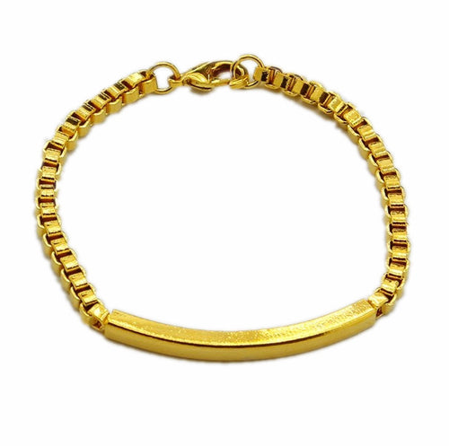 24K GP Gold Plated Mens Jewelry Bracelet Yellow Gold Golden Bracelet Bangle YHDH 7 ELY