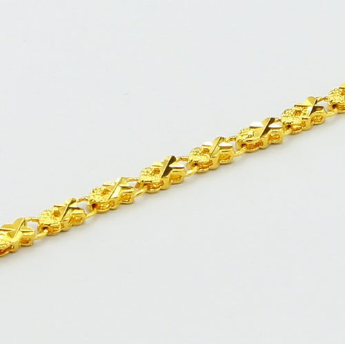 24K GP Gold Plated Mens Jewelry Bracelet Yellow Gold Golden Bracelet Bangle YHDH 37 ELY