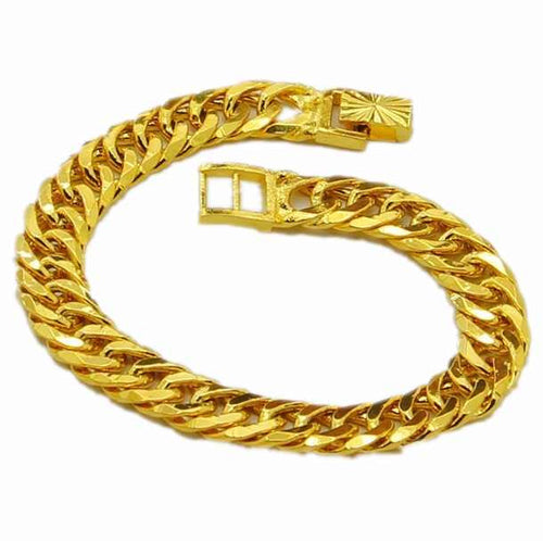 24K GP Gold Plated Mens Jewelry Bracelet Yellow Gold Golden Bracelet Bangle YHDH 13 ELY