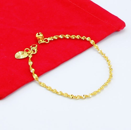 24K GP Gold Plated Mens Jewelry Bracelet Yellow Gold Golden Bracelet Bangle YHDH 26 ELY