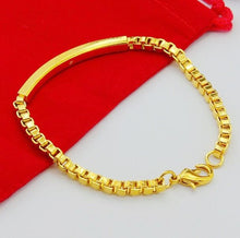 24K GP Gold Plated Mens Jewelry Bracelet Yellow Gold Golden Bracelet Bangle YHDH 7 ELY