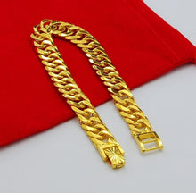 24K GP Gold Plated Mens Jewelry Bracelet Yellow Gold Golden Bracelet Bangle YHDH 13 ELY