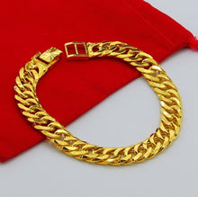 24K GP Gold Plated Mens Jewelry Bracelet Yellow Gold Golden Bracelet Bangle YHDH 13 ELY