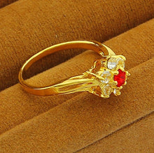 24K GP Gold Plated Mens&Women Jewelry Ring Yellow Gold Golden Finger Ring YHDR 31 ELY