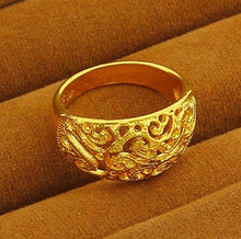 24K GP Gold Plated Mens&Women Jewelry Ring Yellow Gold Golden Finger Ring YHDR 5 ELY