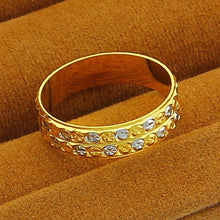 24K GP Gold Plated Mens&Women Jewelry Ring Yellow Gold Golden Finger Ring YHDR 3 ELY